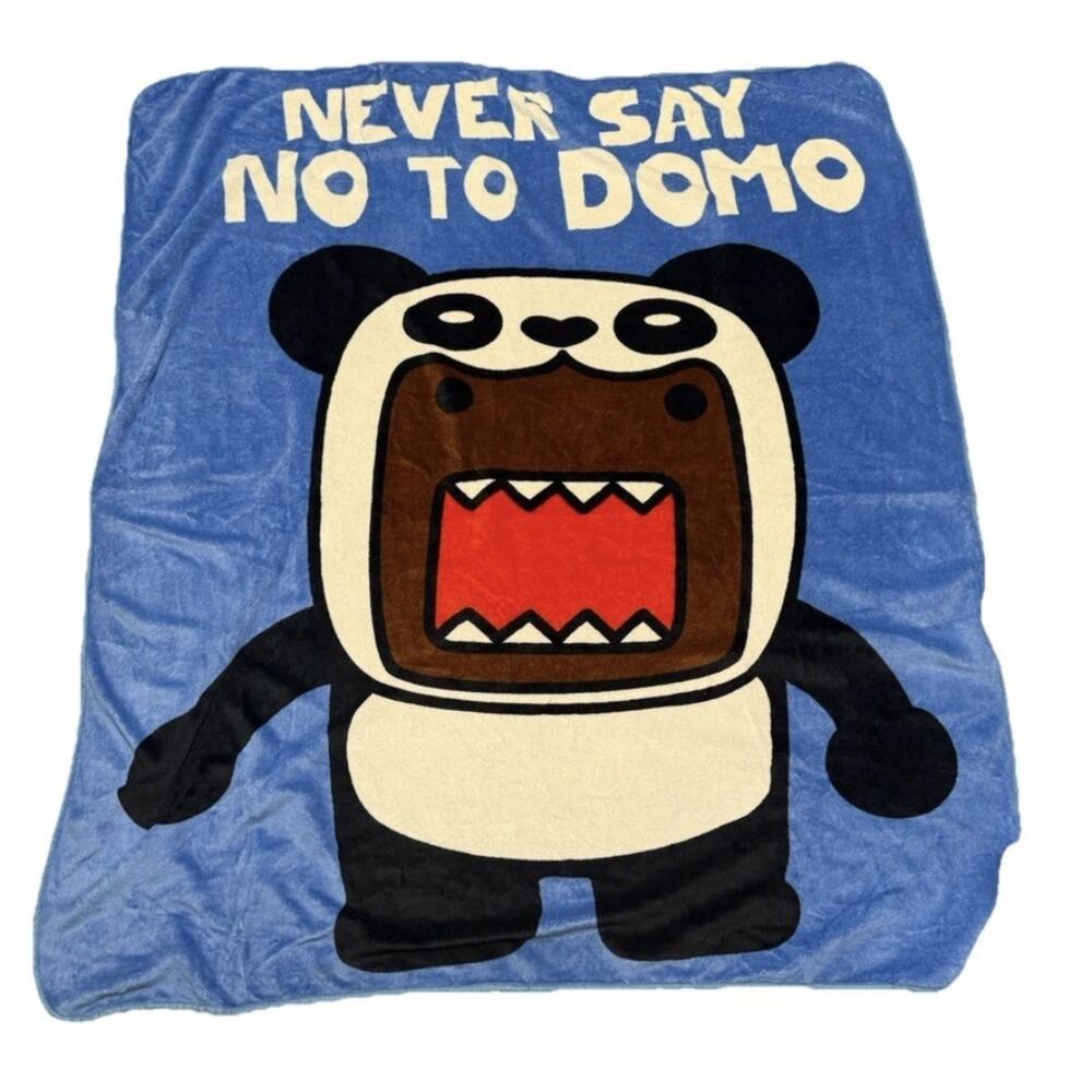 Authentic licensed Domo Kun Never Say No To Domo Fleece Blanket 45x60 Rare 2011